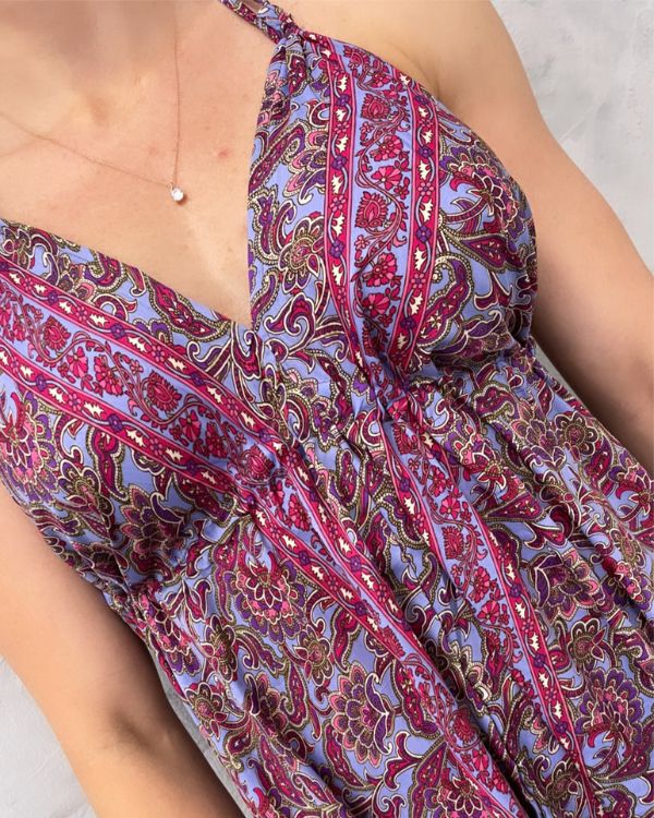 Silk Tie Dresses - Blue and Shades of Pink